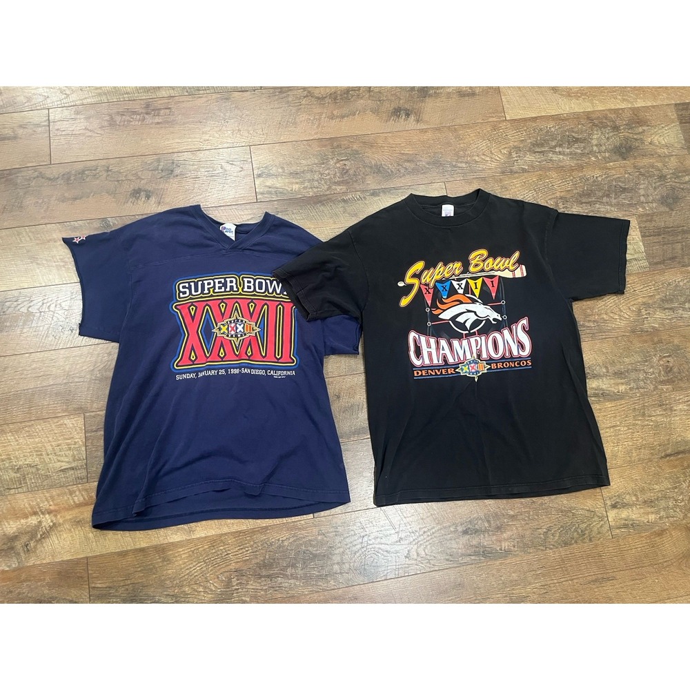 Vintage 1998 Denver Broncos Super‎ Bowl XXIII Champions Tee Shirt Bundle XL 90s